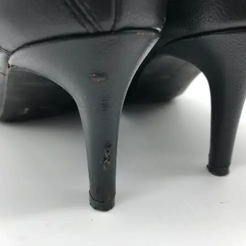 Kelly & Katie Womens Adeelah Ankle Booties Heel Faux Leather Zipper Black Size 9