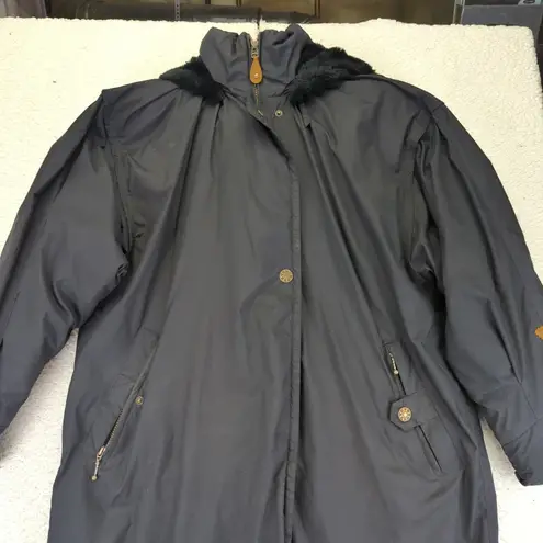 Obermeyer Womens Divine Long Parka Winter Ski Snow Coat Jacket Black 12 Fur Hood