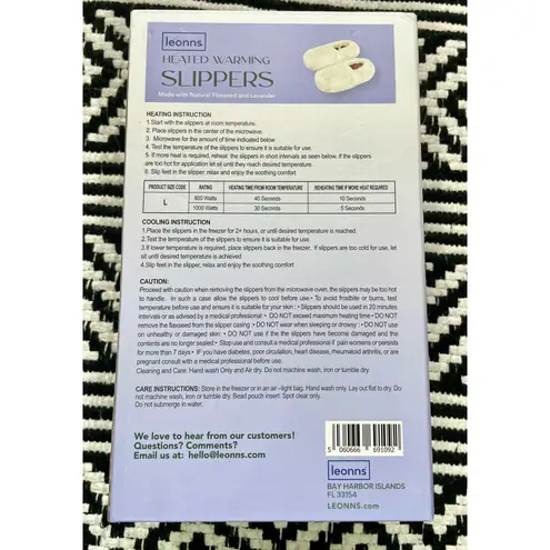 Leonns Heated Lavender Warming Slippers White