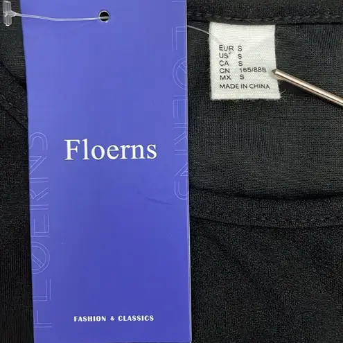 Floerns NWT Black Short Flutter Sleeve Above the Knee Pullover Dress Size Small