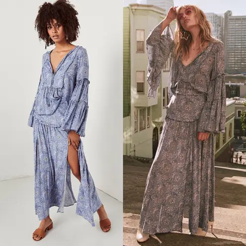 Spell & The Gypsy Collective Spell & The Gypsy Celestial Legs 11 Skirt Maxi Thigh High Slits Blue Sz XL - Image 2