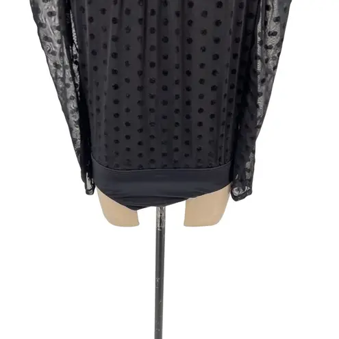 IORANE Tulle Bodysuit Swiss Dot Print Black Size 42 / US Large