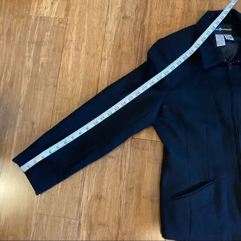Sag Harbor 100% wool black zipper lined blazer jacket with front pocket-size 10