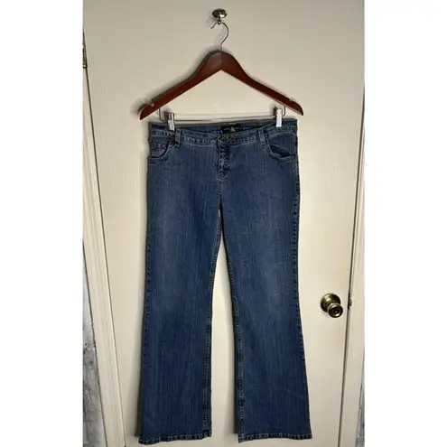 Danesi Mid Rise Flare Jeans Size 11/12 Dark Wash Rhinestone Bedazzled Blue