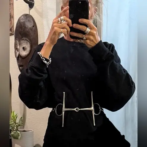 The coolest metal link belt that fits everyone equestrian style edgy modern Silver