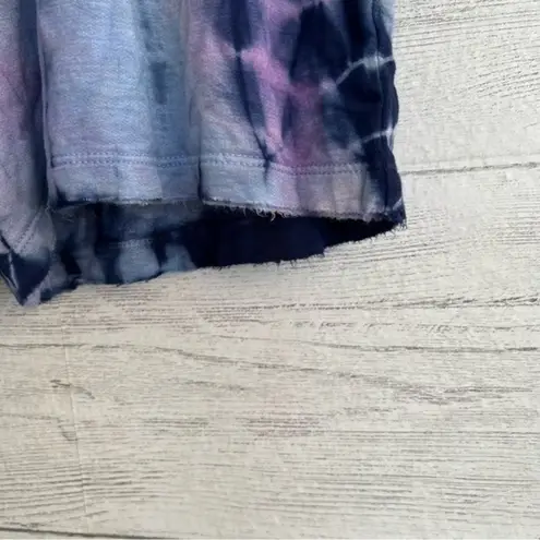 Vintage Havana Blue and Purple Tie Dye Elastic Waist Shorts