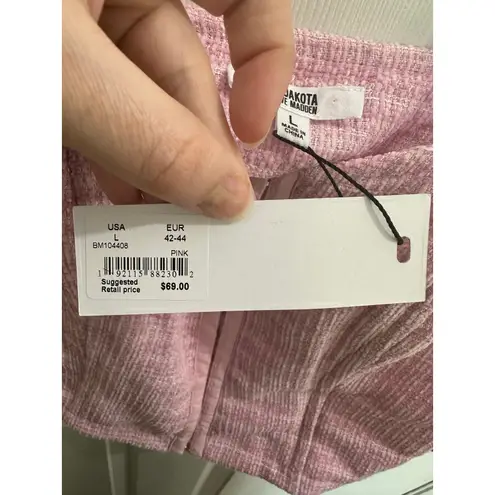 BB Dakota by Steve Madden NWT Bouclé Up Tweed Bustier Corset Crop Top Pink L Size L