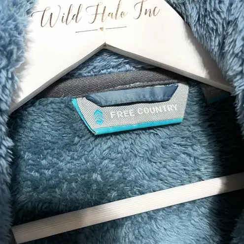 Free Country Blue Warm Cozy Fleece Zip Jacket