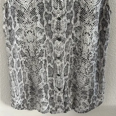 Equipment Femme Snakeskin Silyk Neutral Tank Top Front Button Collar Small