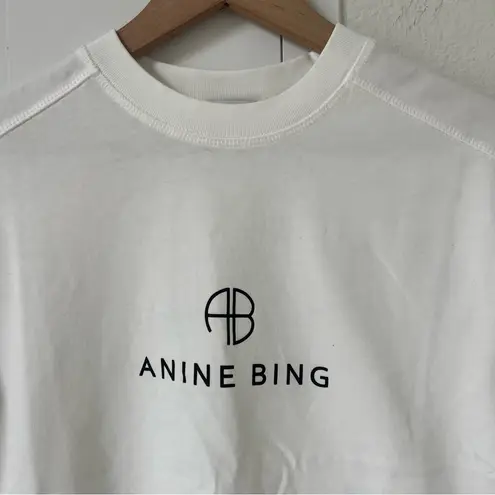 ANINE BING Jaylin Monogram T-shirt Tee in White