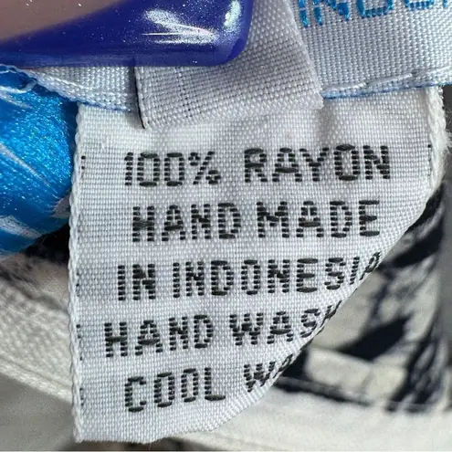 Far Away Tropical Floral Print A Line Sundress Cream Black Small