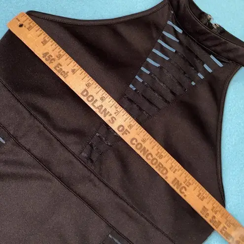 OHYES FASHION choker mock style mesh thong bodysuit zipper back NEW size L Black Size L