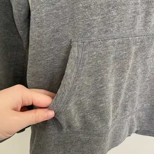 Made for life EUC women’s gray cowl neck drawstring hooded sweatshirt top medium