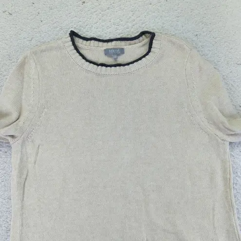 Habitat Womens Sweater Small Beige 100% Cotton Crew Neck Pullover 83021 Natural