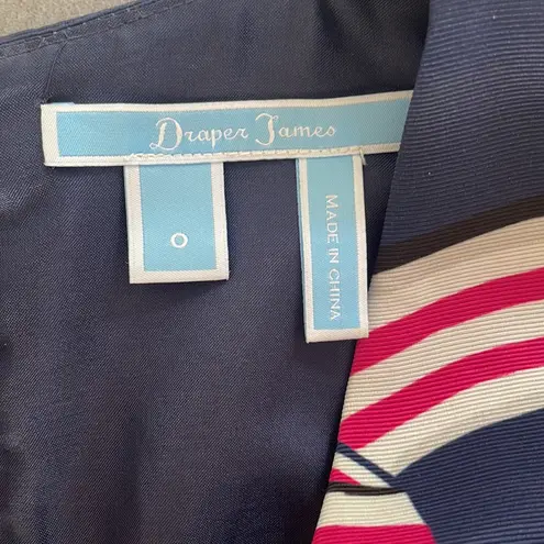 Draper James DRAPER JAMES fit and flare zip up navy dress V neck elbow length sleeves size 0 - Image 11