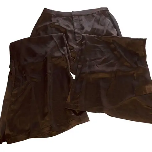 Elliatt Black Centrist Satin Wide Leg Trouser Dress Pant