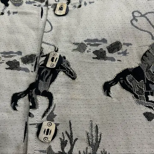 Vtg Alex Kim Western Blazer Jacket Cowgirl Equestrian Bronco Rodeo Size Medium Black