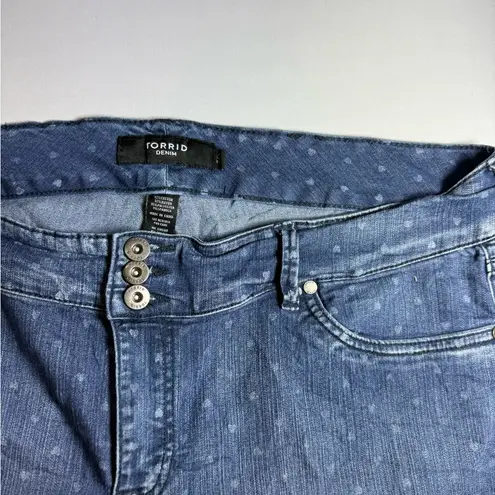 Torrid  Heart Polka Dotted Capris Denim Jean Size 24