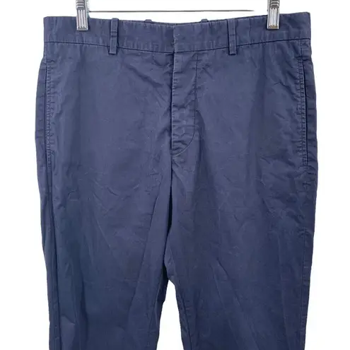 MARNI Navy Blue Cotton Poplin Ankle Pants Size 46 Size M