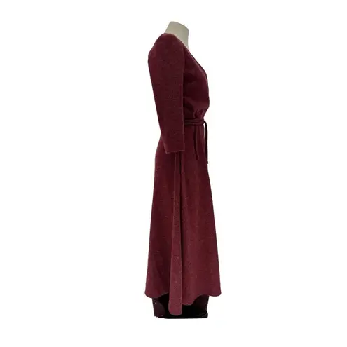 Christine Alcalay Wrap Sweater Dress in Wine Burgundy Size Small Red