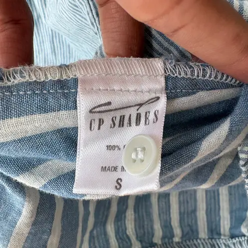 CP Shades Free People x Yoko Blue Striped Long Sleeve Tunic Shirt Dress Small