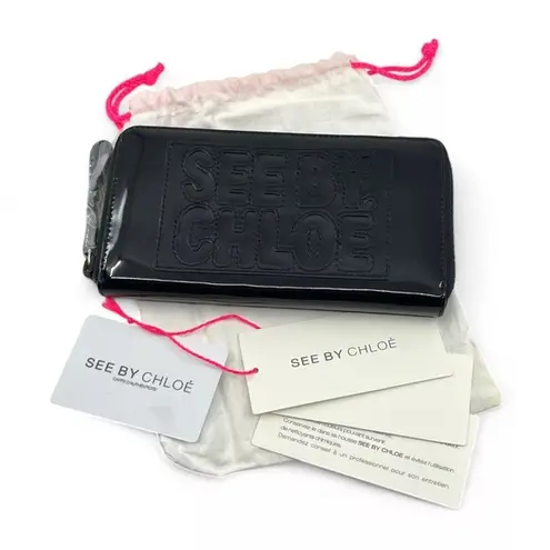 See By Chloe NWT Black Leather Wallet with Zip-Around Closure Full Inclusion