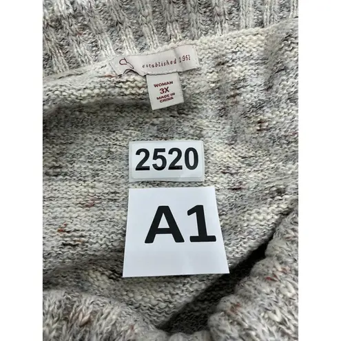 Womans Db Est 1962 Size 3x Beige Multicolor Off The Shoulder 3/4 Sleeve Sweater