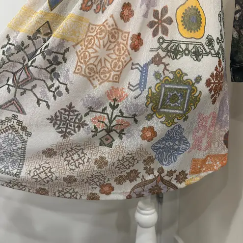 John Mark Multi Embroidered Mesh Mixed Media Boho Tunic Folklore Art-to-Wear XS