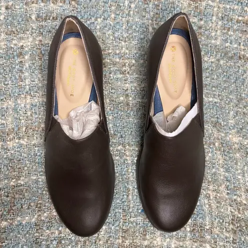 Hush Puppies Women's Fraulein Mariya Heeled Loafer in Dark Brown Shield Leather