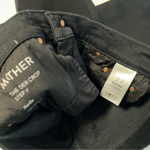 Mother Sz 27 The Insider Crop Step Fray Jeans in Not Guilty Black