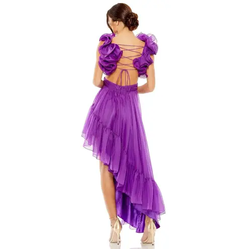 Mac Duggal 68641 Ruffle Tiered Cut Out Chiffon High Low Formal Pageant Gown 2