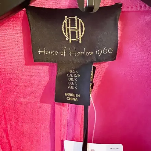 🩷House of Harlow 1960 Cropped Double Breasted Blazer / Hot Pink, Size Small Pink