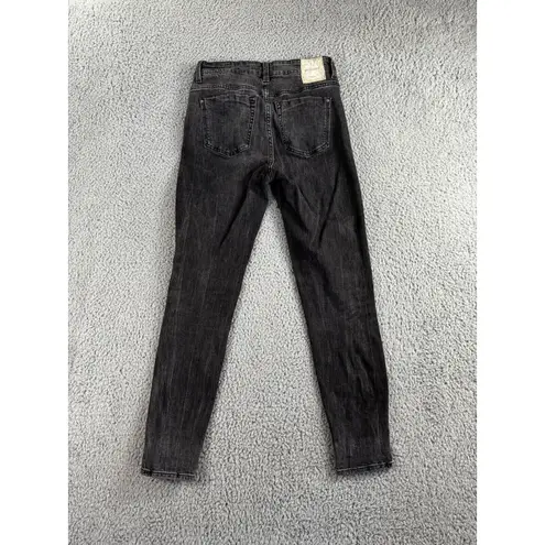 ZARA  Jeans Women 4 Skinny Mid Rise Black Denim Casual Basic‎ Minimalist 24x26