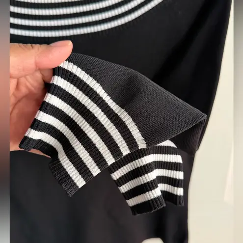 Cable & Gauge Black Boatneck Blouse Striped Trim Women’s Size S NWOT