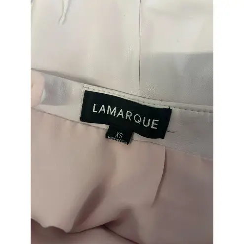 Lamarque Magnolia Vegan Leather Mini Skirt Pink Parasol Womens Size XS