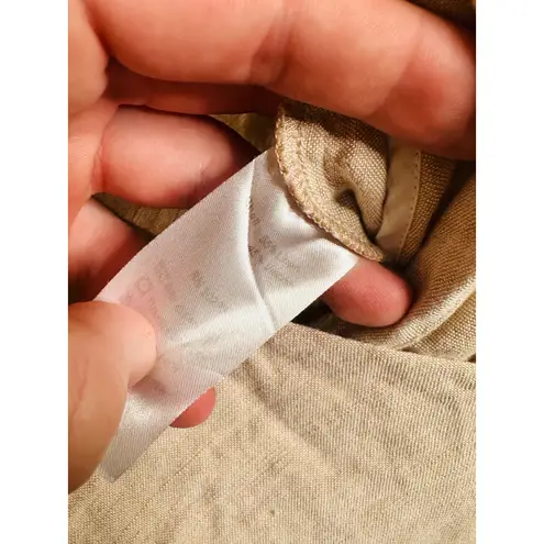 ROSETTA GETTY Beige Oatmeal Linen Blend Sleeveless V