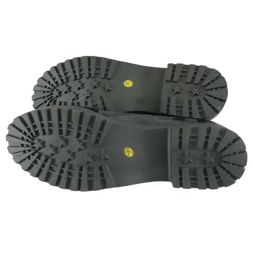 Womens Slip On Loafers Rockabilly Retro Faux Leather Bow Black 38 US Size 7