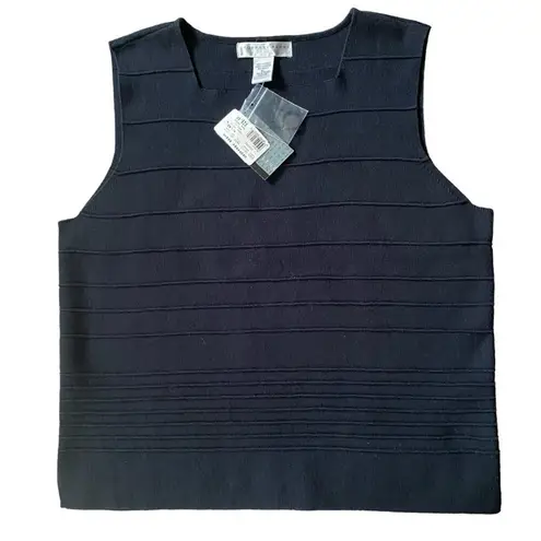 Geoffrey Beene women's XL black stretchy sleeveless casual top spring summer