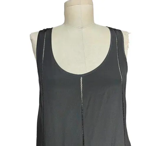 Thakoon Addition Black Sleeveless Tiered Ruffle Tunic Dress Top Size M Size M