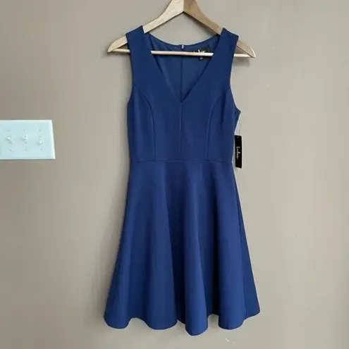 NWT Lulus Bon Appetit Skater Dress in Navy Blue Size Small