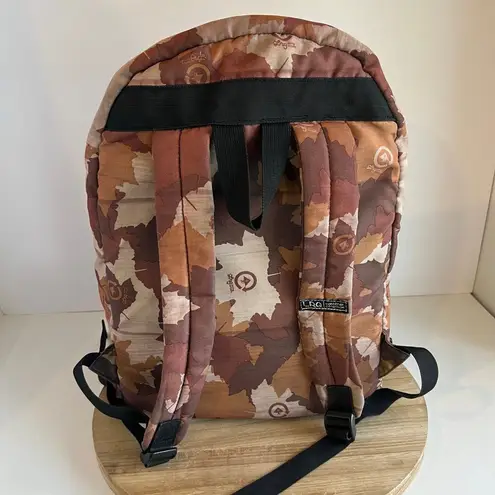 LRG Brown Leaf Print Carry on Lightweight Laptop Large Backpack Unisex