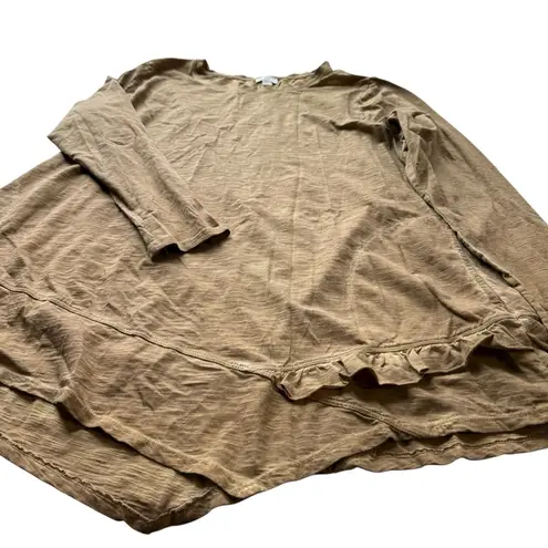 LOGO By Lori Goldstein Logo Lavish by Lori Goldstein Annelle Asymmetrical Trapeze Blouse Brown Size XL