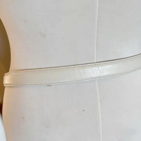 Vintage Accessories by Pearl Womens L Leather Belt Cream Made in USA Career Chic Size L