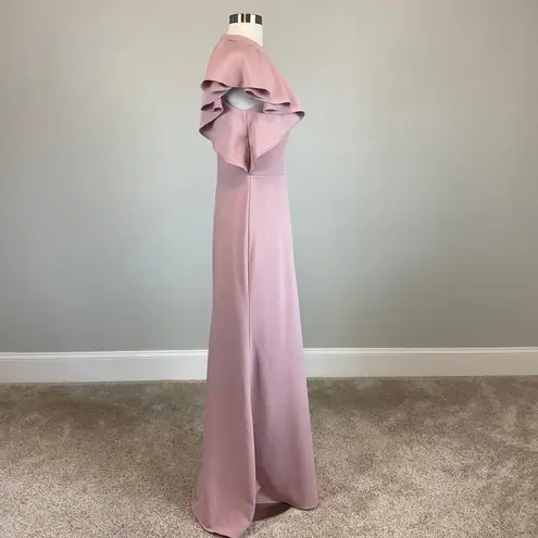 Betsy and Adam Sleeveless Ruffled A-Line Evening Gown Pink Size 6 Formal Dress