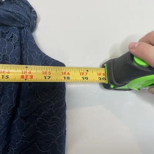 Christina Wu Bridesmaid Mother of Bride Dress 22801 Navy Blue Lace Chiffon Sz 12