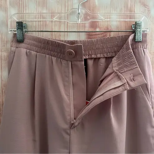 Cider  Pink High Waist Pleated Wide Leg Trouser Pants