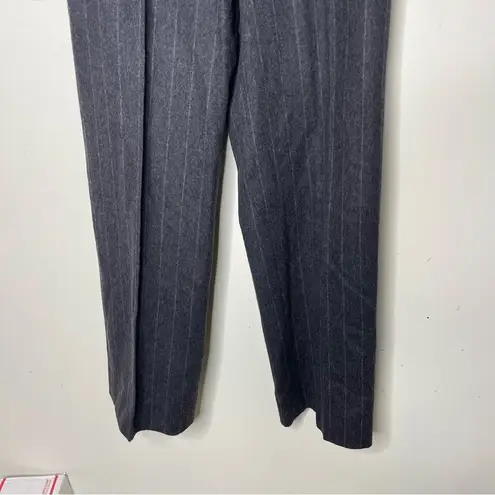 Max Mara grey striped wool angora high waist tailored dress pants sz 2