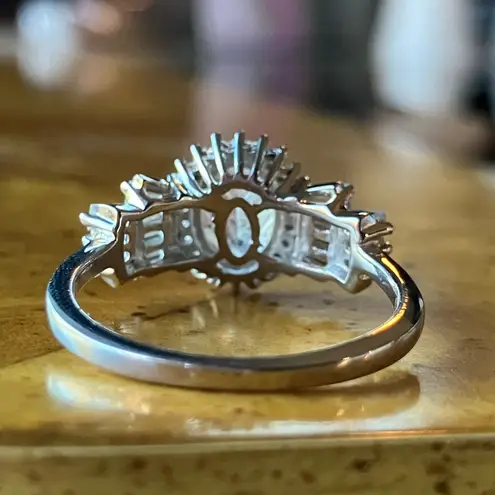 Natural Rainbow Moonstone Sterling Silver Ring Size 7