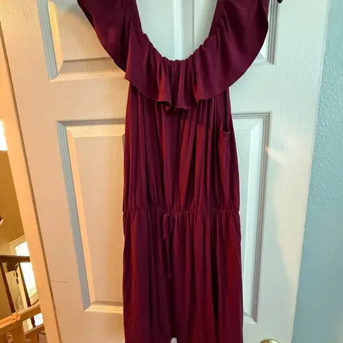 Red Ruffled Ruched Maxi Sundress Size 2X