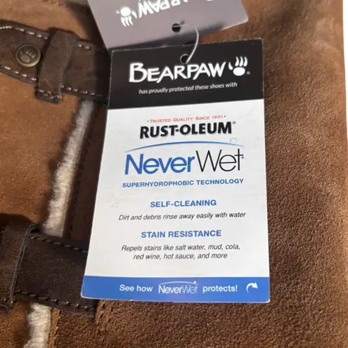 Bearpaw Elle Tall Buckle Suede Shearling Winter Boots Size 7 New Warm Outdoor Tan